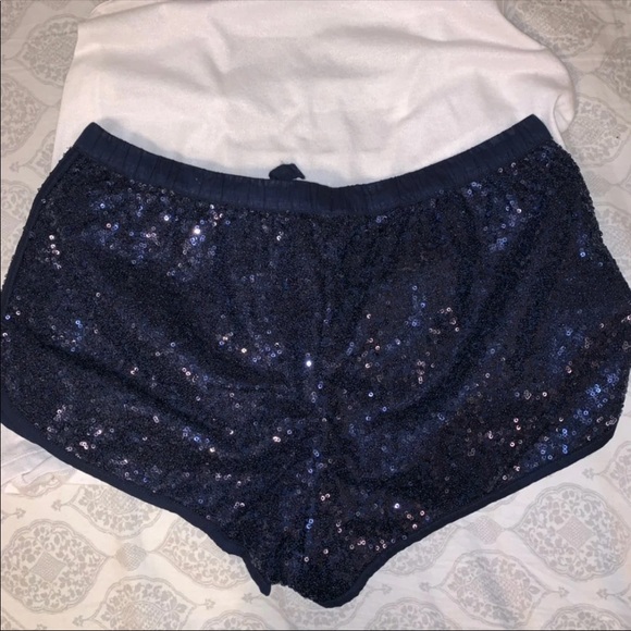 XS-M Victoria’s Secret Sequins Navy Shorts - Picture 3 of 8